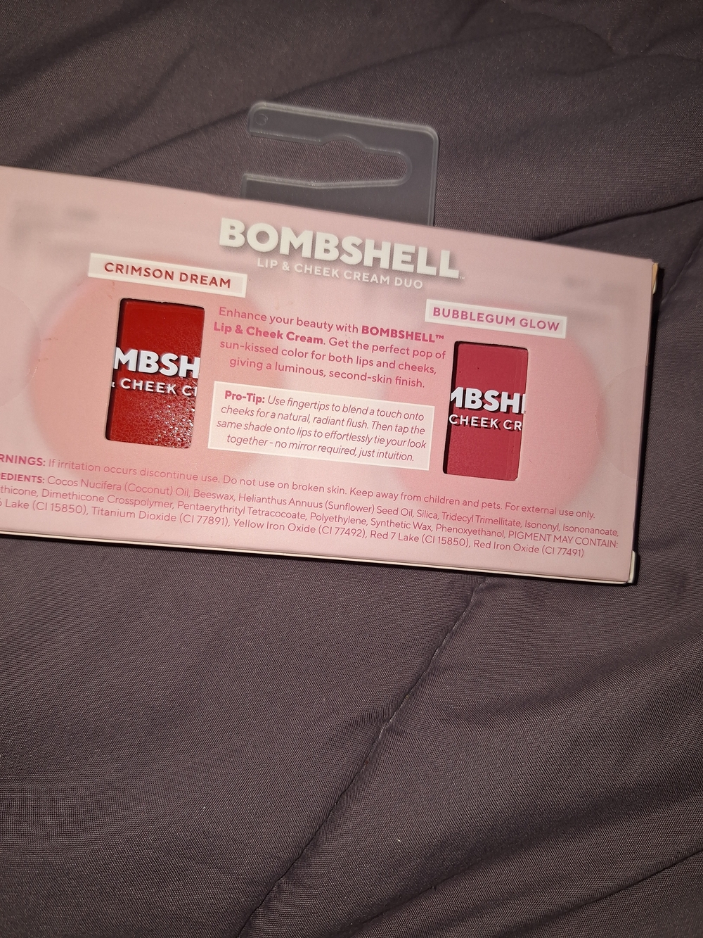 Bombshell Lip & Cheek Cream Duo - Crimson Dream & Bubblegum Glow - Picture 2 of 2
